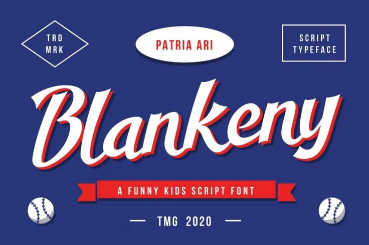 View Information about Blankeny Baseball Script Font
