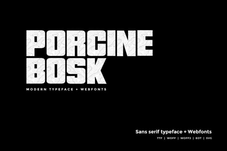 View Information about Porcine Bosk Modern Block Letter Font